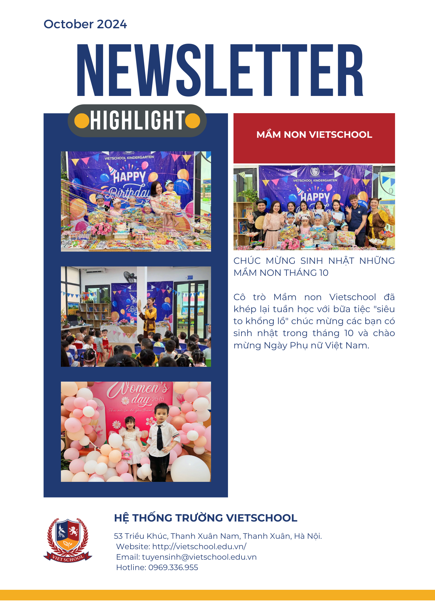 BẢN TIN VIETSCHOOL THÁNG 10/2024