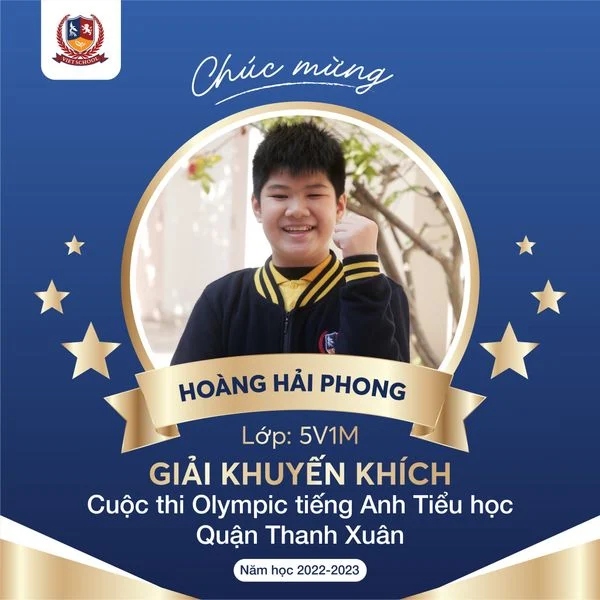 HỌC SINH KHỐI 5 ĐẠT THÀNH TÍCH XUẤT SẮC KỲ THI OLYMPIC TIẾNG ANH QUẬN THANH XUÂN