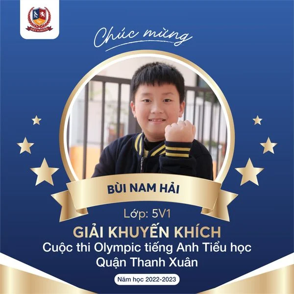 HỌC SINH KHỐI 5 ĐẠT THÀNH TÍCH XUẤT SẮC KỲ THI OLYMPIC TIẾNG ANH QUẬN THANH XUÂN