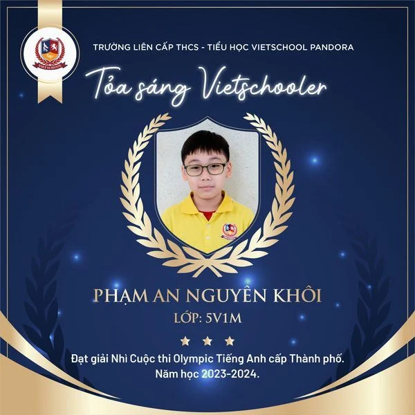 VIETSCHOOLERS TỎA SÁNG TẠI CUỘC THI OLYMPIC TIẾNG ANH CẤP THÀNH PHỐ