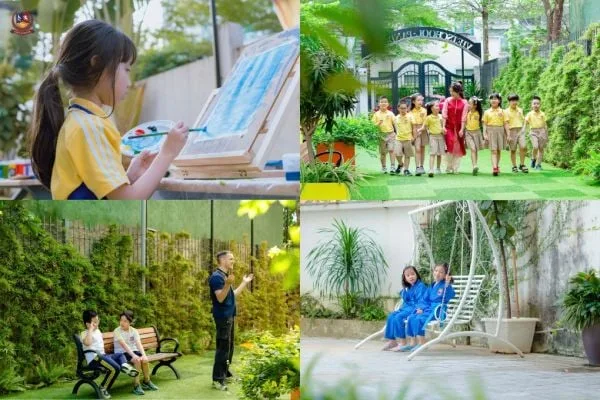 Không gian học đường xanh mát, thân thiện (Ảnh: Vietschool).