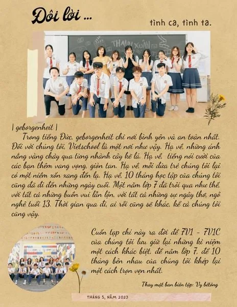 [DỰ ÁN NGỮ VĂN CUỐI NĂM] CUỐN TẠP CHÍ GỬI GẮM CHÚT “TÌNH” MÙA HẠ CỦA VIETSCHOOLERS KHỐI 7