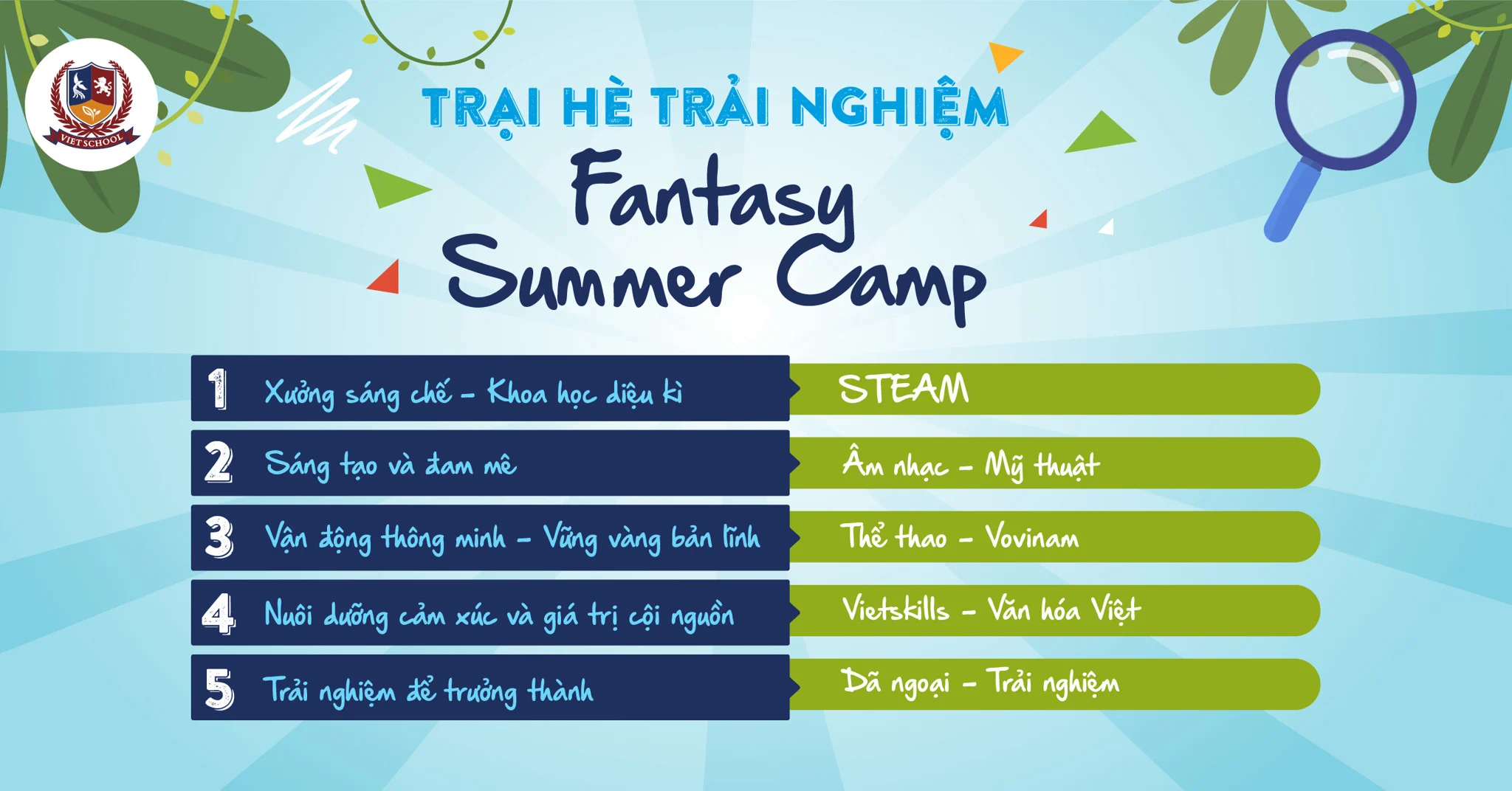 TRẠI HÈ TRẢI NGHIỆM: FANTASY SUMMER CAMP 2023