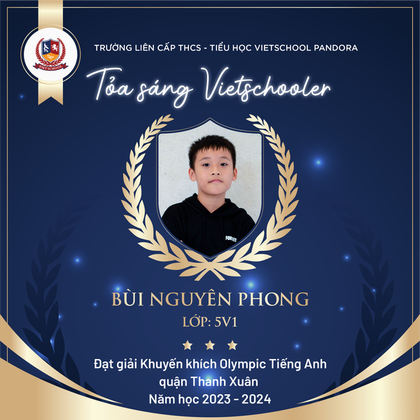 VIETSCHOOLERS CHINH PHỤC CUỘC THI OLYMPIC TIẾNG ANH QUẬN THANH XUÂN VỚI NHỮNG KẾT QUẢ RỰC RỠ