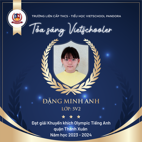 VIETSCHOOLERS CHINH PHỤC CUỘC THI OLYMPIC TIẾNG ANH QUẬN THANH XUÂN VỚI NHỮNG KẾT QUẢ RỰC RỠ