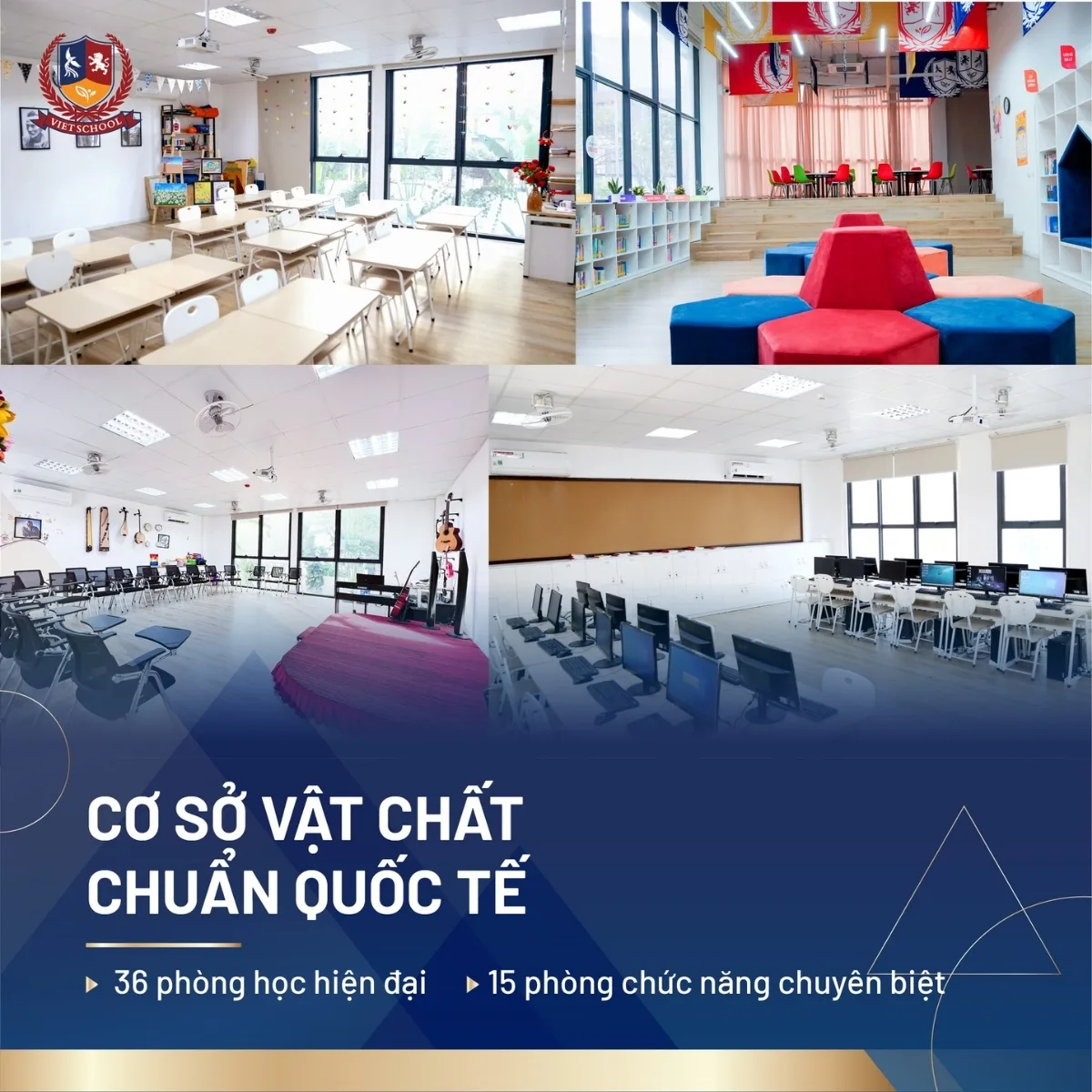 Hệ thống cơ sở vật chất chuẩn quốc tế, không gian thân thiện