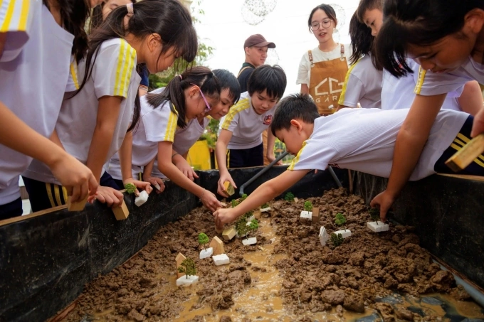 Học tập tham gia trải nghiệm thực tế. Ảnh: Vietschool