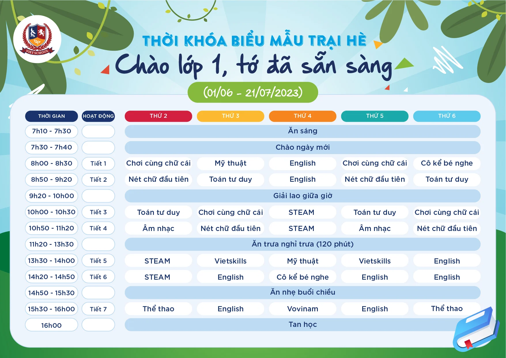 VIETSCHOOL SUMMER CAMP 2023: HÈ VUI KHÁM PHÁ - MẠNH MẼ TRƯỞNG THÀNH