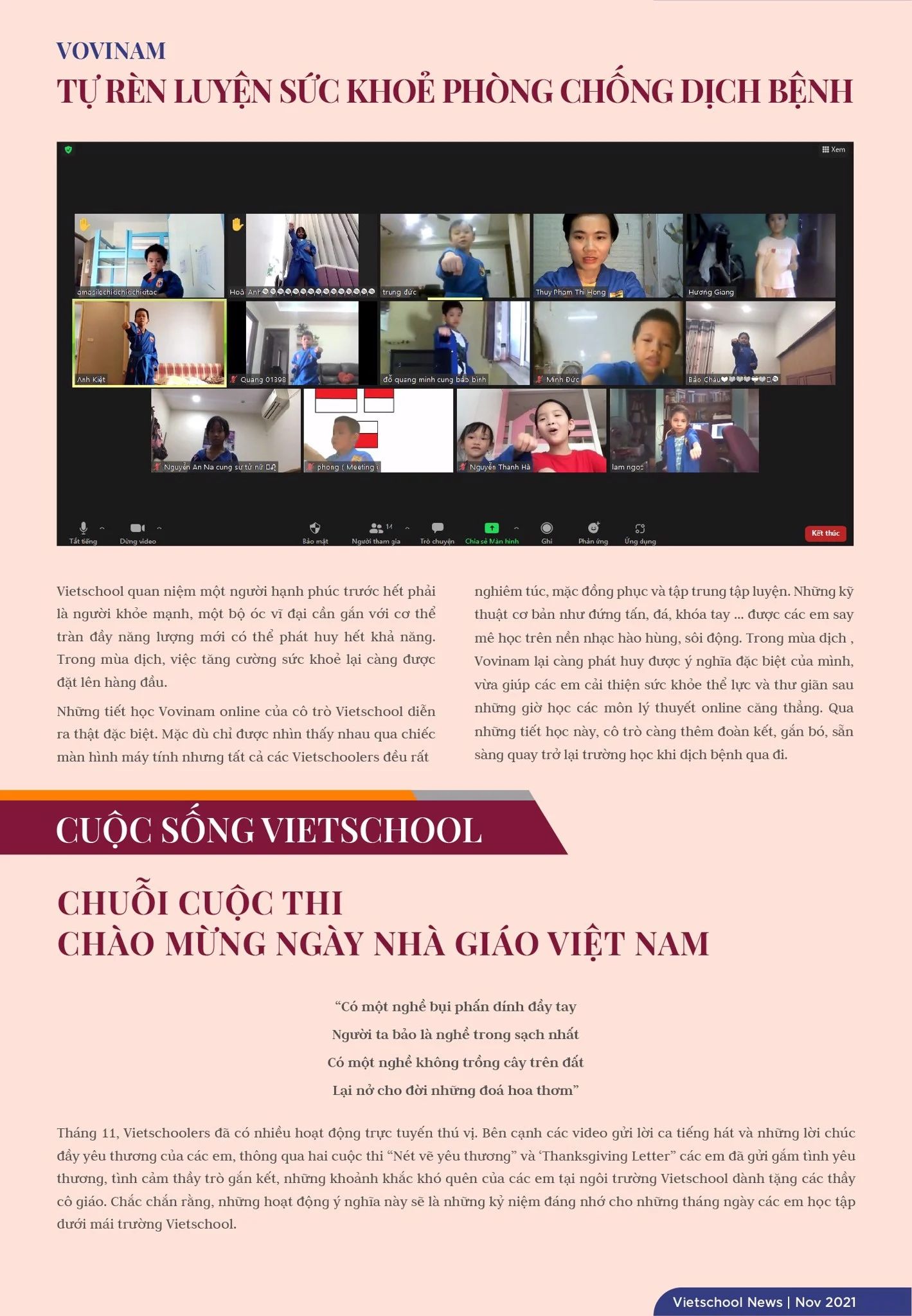 BẢN TIN VIETSCHOOL NEWS THÁNG 11.2021