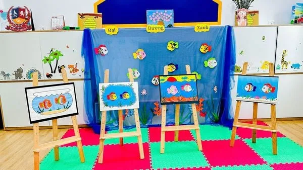 MỸ THUẬT SÁNG TẠO: CÁC BẠN NHỎ “KHOÁC ÁO MỚI” CHO CHÚ CÁ