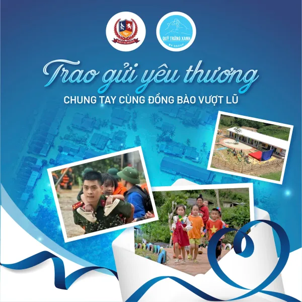 VIETSCHOOL CÙNG QUỸ TRĂNG XANH TRAO YÊU THƯƠNG TỚI ĐỒNG BÀO VÙNG LŨ