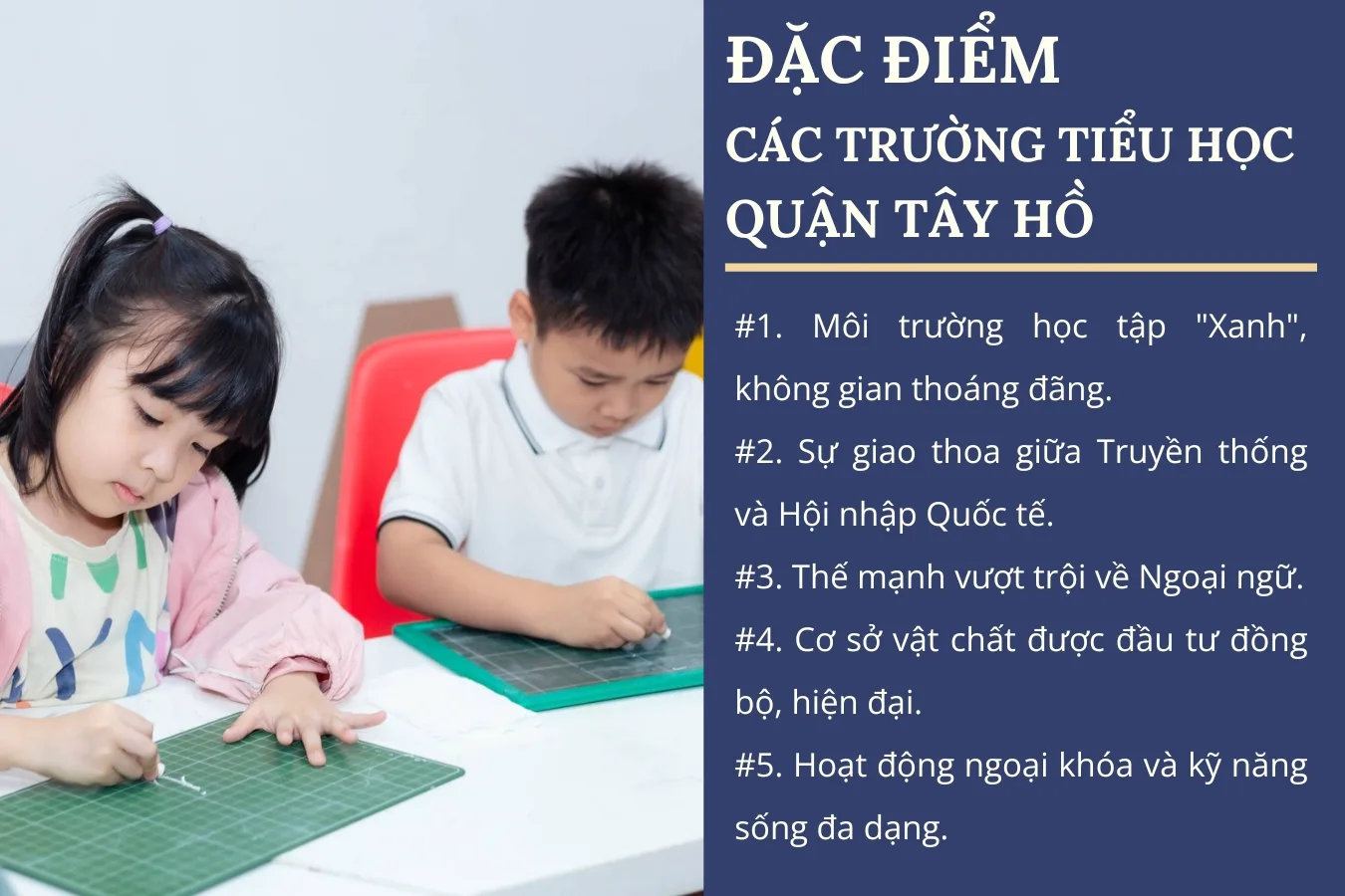 Đặc điểm các trường tiểu học quận Tây Hồ