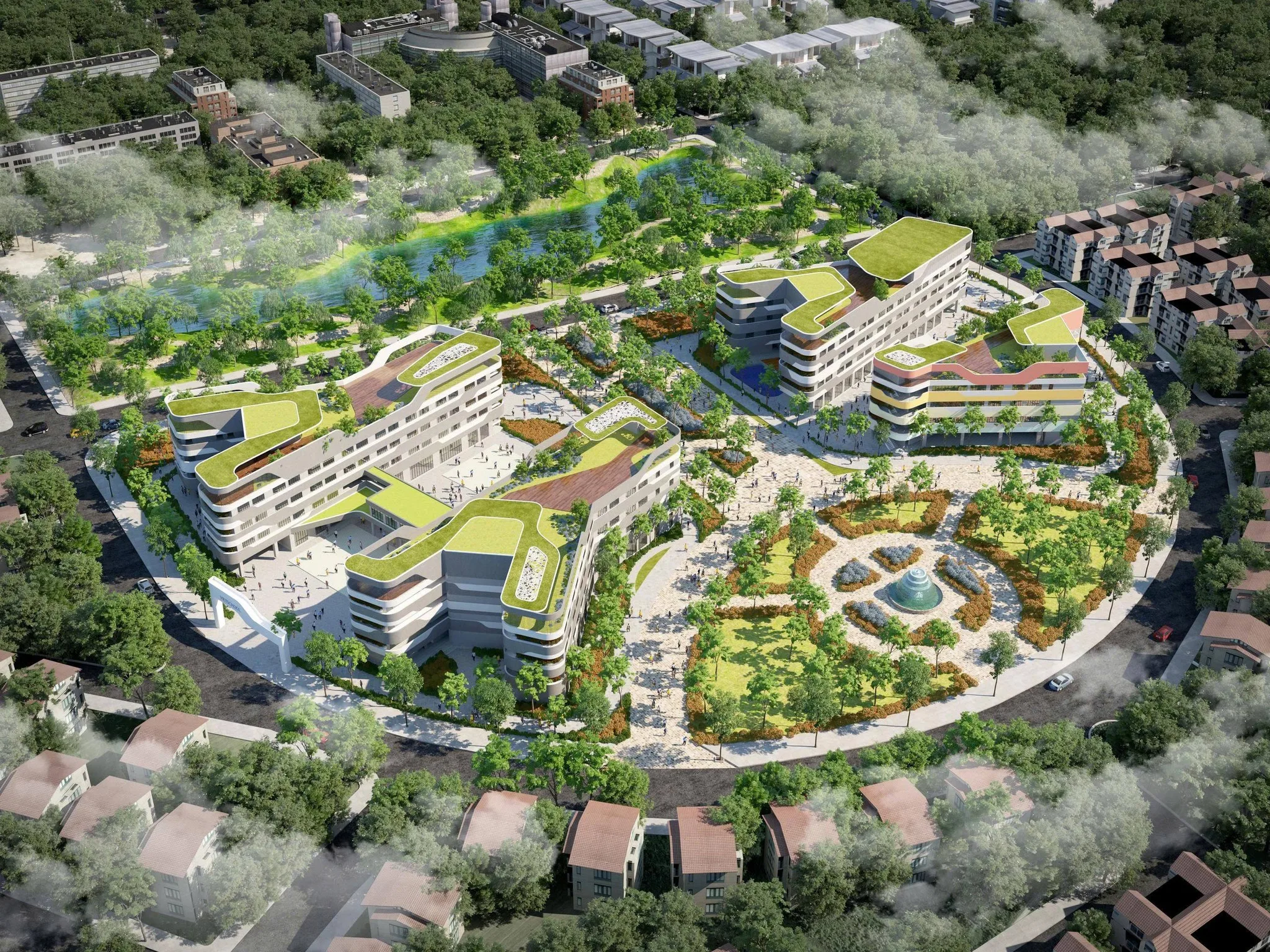 Phối cảnh Trường Liên cấp Vietschool Đặng Xá
